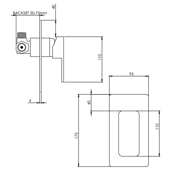 Aquatica All Pressures Mia2 Shower Mixer 40mm Black